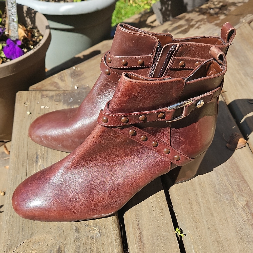 Alex Marie Burgundy Heeled Boots
